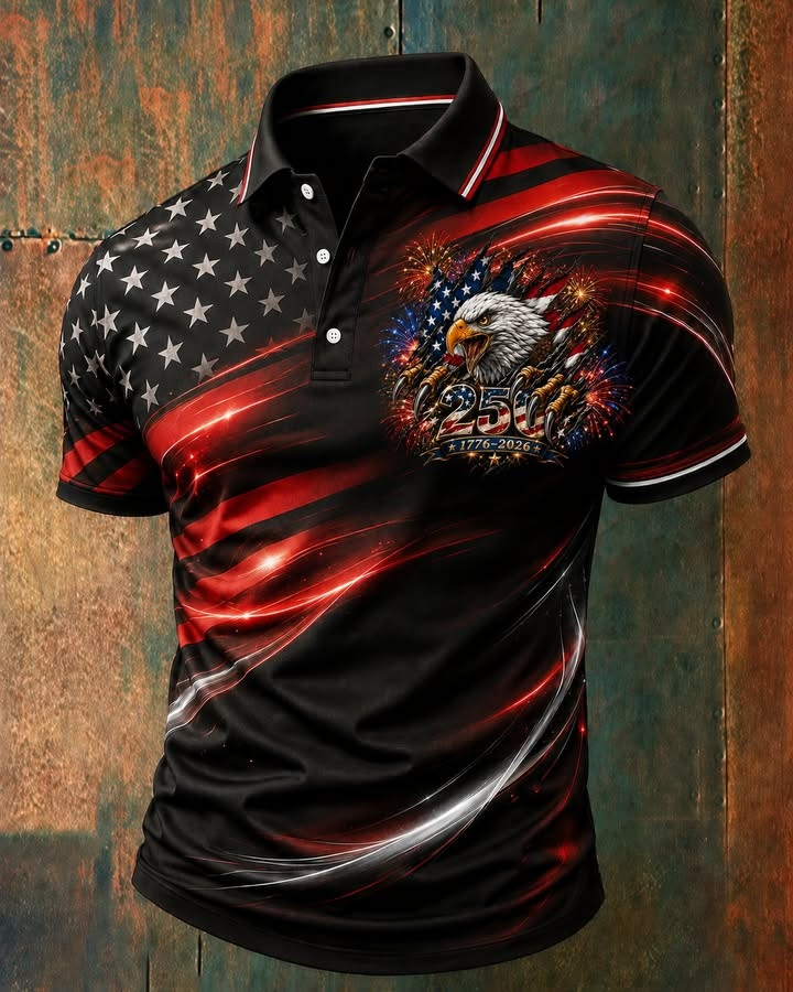 Bald Eagle America 250 Polo Shirt USA Patriotic Flag Apparel Gifts For Independence Day – Blissandwear