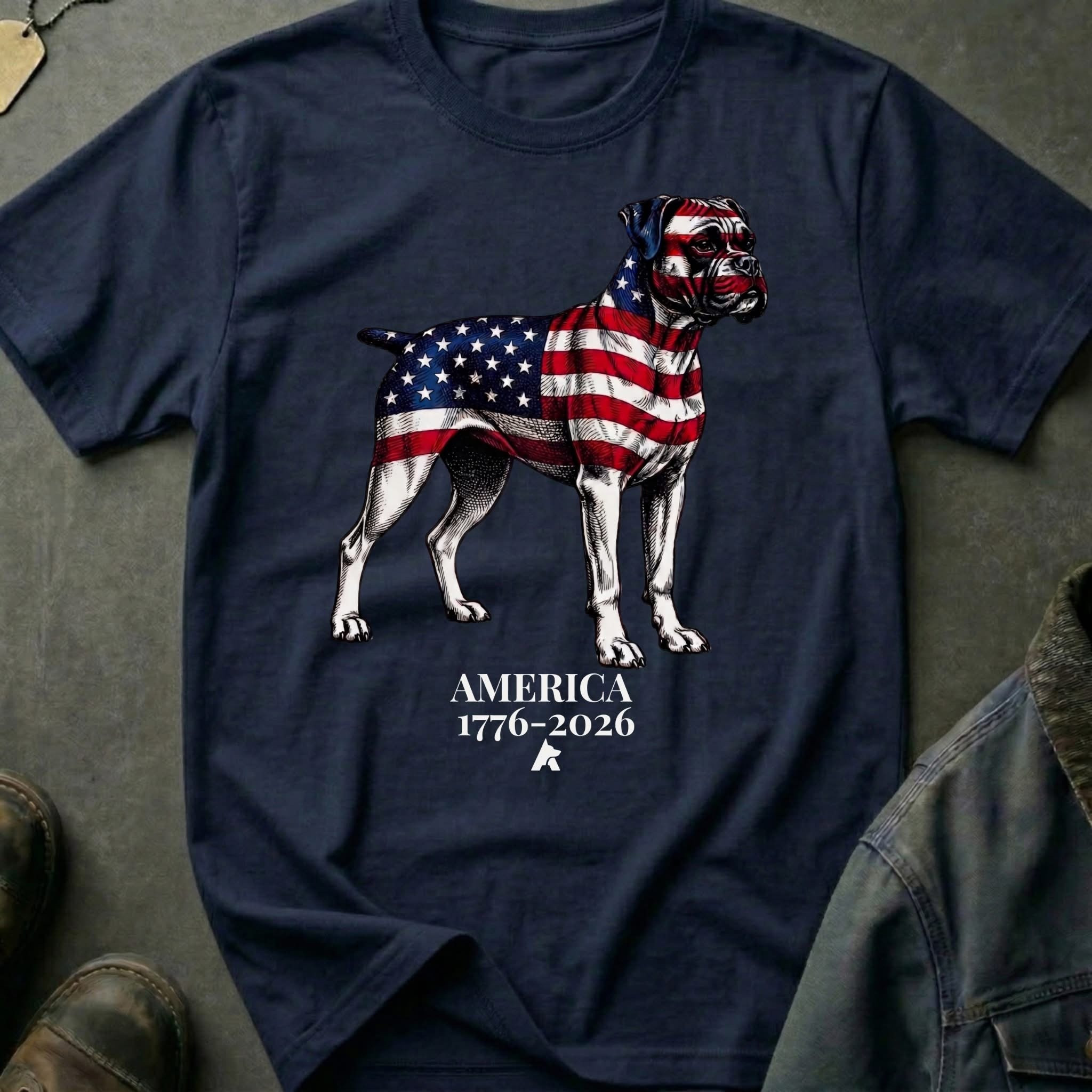 Boxer Iron Amd Stripes Shrit America 250th Anniversary Apparel Gift For Dog Lovers – Blissandwear