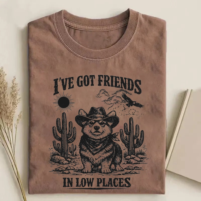 Corgi Cowboy Western T-Shirt I’ve Got Friends In Low Places Clothing Gift For Men – Blissandwear