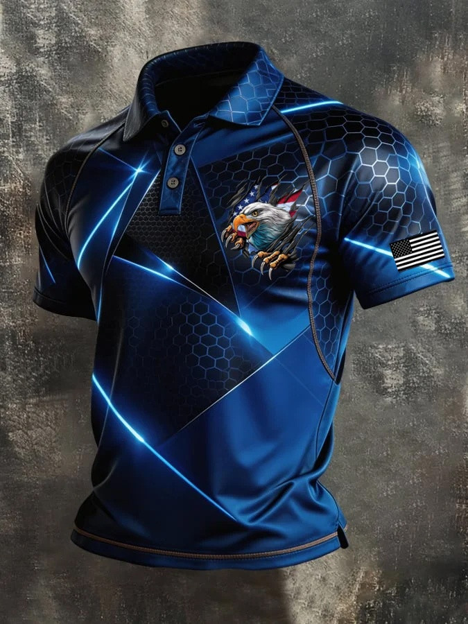Eagle USA Flag Polo Shirt Proud To Be American Clothing Patriotic Gifts For Men – Blissandwear